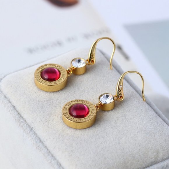 Michael Kors Colorful Glitter Stone Earrings - Picture 2 of 5